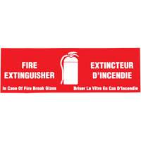 "Fire Extinguisher / Extincteur d'incendie" Label, 2" x 6", Vinyl, Bilingual with Pictogram SD036 | Johnston Equipment