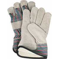 Winter-Lined Fitters Gloves, Large, Split Cowhide Palm, Cotton Fleece Inner Lining SD613 | Johnston Equipment