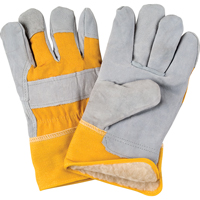 Winter-Lined Fitters Gloves, Large, Split Cowhide Palm, Boa Inner Lining SD614 | Johnston Equipment