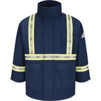 Flame Resistant Parkas with CSA Compliant Reflective Striping, Men's, 3X-Large, Navy Blue SDK083 | Johnston Equipment