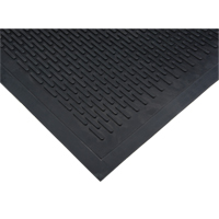 Low-Profile Matting, Rubber, Scraper Type, Solid Pattern, 3' x 5', Black SDL871 | Johnston Equipment