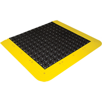 ErgoDeck<sup>®</sup> Non-Slip Mat No.553, PVC, 3-1/2' W x 4' L, 7/8" Thick, Black/Yellow SDM661 | Johnston Equipment