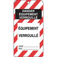Lockout Tags, Plastic, 3" W x 5-3/4" H, French SE339 | Johnston Equipment