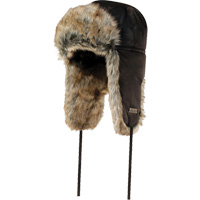 Quilted Synthetic Fur-Lined Hat, Nylon/Fur Lining, X-Large, Black SEC042 | Johnston Equipment
