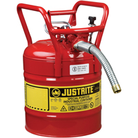 D.O.T. AccuFlow™ Safety Cans, Type II, Steel, 5 US gal., Red, FM Approved SED120 | Johnston Equipment