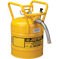 D.O.T. AccuFlow™ Safety Cans, Type II, Steel, 5 US gal., Yellow, FM Approved SED124 | Johnston Equipment