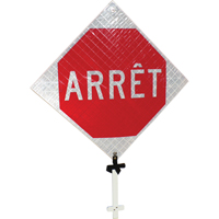 "Arrêt" Pole Sign, 24" x 24", Aluminum, French SED885 | Johnston Equipment