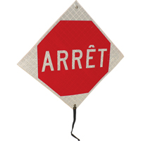 "Arrêt" Rolled-Up Traffic Sign, 24" x 24", Vinyl, French SED895 | Johnston Equipment
