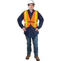 Standard-Duty Safety Vest, High Visibility Orange, Large, Polyester SEF094 | Johnston Equipment