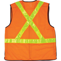 5-Point Tear-Away Traffic Safety Vest, High Visibility Orange, Large, Polyester, CSA Z96 Class 2 - Level 2 SEF098 | Johnston Equipment