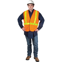 5-Point Tear-Away Traffic Safety Vest, High Visibility Orange, Large, Polyester, CSA Z96 Class 2 - Level 2 SEF098 | Johnston Equipment