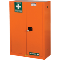 Emergency Preparedness Storage Cabinets, Steel, 4 Shelves, 65" H x 43" W x 18" D, Orange SEG860 | Johnston Equipment