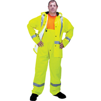 RZ900 Premium Traffic Rain Suit, Polyester/PVC, Medium, Lime-Yellow SEH114R | Johnston Equipment