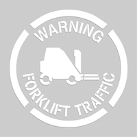 Floor Marking Stencils - Warning Forklift Traffic, Pictogram, 20" x 20" SEK520 | Johnston Equipment