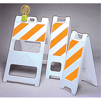Barricades, Folding, 25" L x 45" H, Orange/White SEK538 | Johnston Equipment