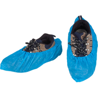 CPE Shoe Covers, Large, Polyethylene, Blue SEL089 | Johnston Equipment
