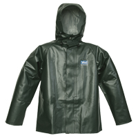 Journeyman Chemical Resistant Rain Jacket, Small, Green, Polyester/PVC SFI873 | Johnston Equipment
