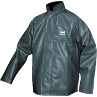 Journeyman Chemical Resistant Rain Jacket, Polyester, Small, Green SFQ559 | Johnston Equipment