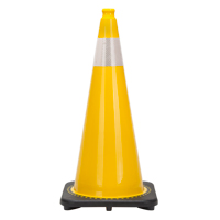 Premium Traffic Cone, 28", Yellow, 4" Reflective Collar(s) SGC936 | Johnston Equipment