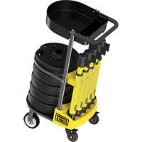 PLUS Barrier Post Cart Kit with Tray, 75' L, Metal, Yellow SGI790 | Johnston Equipment