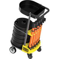 PLUS Barrier Post Cart Kit with Tray, 75' L, Metal, Orange SGI810 | Johnston Equipment