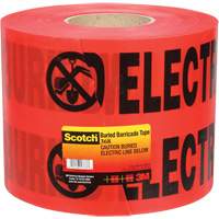 Scotch<sup>®</sup> Buried Barricade Tape, English, 6" W x 1000' L, 4 mils, Black on Red SGN224 | Johnston Equipment