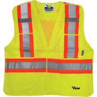 Safety Vest, High Visibility Lime-Yellow, 2X-Large/3X-Large, Polyester, CSA Z96 Class 2 - Level 2 SGO621 | Johnston Equipment
