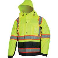 Insulated High Visibility Jacket, Polyester/Polyurethane, High Visibility Lime-Yellow, Small SGO747 | Johnston Equipment