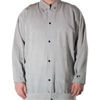 Welder's Heat Resistant Jacket, Leather, Small, Grey SGQ218 | Johnston Equipment