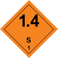 Étiquettes de manutention de matières dangereuses, 4" lo x 4" la, Noir/orange SGQ529 | Johnston Equipment