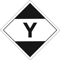 Étiquettes de quantité limitée pour transport aérien «Y», 4" lo x 4" la, Noir sur blanc SGQ531 | Johnston Equipment