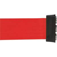 Wall Mount Barrier with Magnetic Tape, Steel, Screw Mount, 12', Red Tape SGR016 | Johnston Equipment