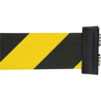 Wall Mount Barrier with Magnetic Tape, Steel, Screw Mount, 7', Black and Yellow Tape SGR017 | Johnston Equipment