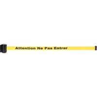 Wall Mount Barrier with Magnetic Tape, Steel, Screw Mount, 7', Yellow Tape SGR020 | Johnston Equipment