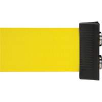 Wall Mount Barrier with Magnetic Tape, Steel, Screw Mount, 7', Yellow Tape SGR023 | Johnston Equipment