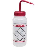 "Acetone" Safety-Labeled Wide-Mouth Wash Bottle, 16 oz. SGR026 | Johnston Equipment