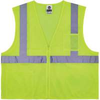 GloWear 8256Z Self-Extinguishing Safety Vest, High Visibility Lime-Yellow, Medium/Small, Polyester SGR375 | Johnston Equipment