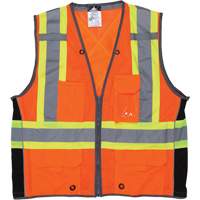 Surveyor Safety Vest, High Visibility Orange, Large, Polyester, CSA Z96 Class 2 - Level 2 SGS923 | Johnston Equipment
