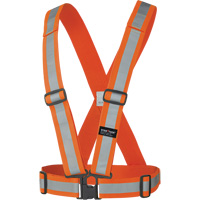 Adjustable Safety Sash, High Visibility Orange, Silver Reflective Colour, One Size SGT565 | Johnston Equipment