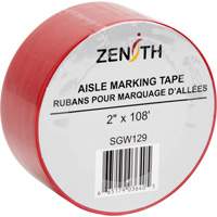 Aisle Marking Tape, 2" x 108', PVC, Red SGW129 | Johnston Equipment