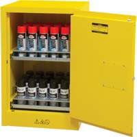 Flammable Aerosol Storage Cabinet, 12 gal., 1 Door, 23" W x 35" H x 18" D SGX675 | Johnston Equipment