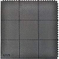 Cushion-Ease<sup>®</sup> Interlocking Anti-Fatigue Mat, Pebbled, 3' x 3' x 3/4", Black, Natural Rubber SGX894 | Johnston Equipment