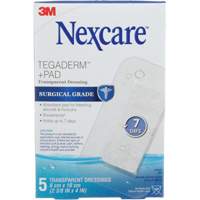 Nexcare™ Tegaderm™ + Pad Transparent Dressing, Rectangular/Square, 4", Plastic, Sterile SGZ357 | Johnston Equipment