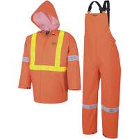 Element FR™ FR 3-Piece Safety Rain Suit, PVC, Small, High-Visibility Orange SHB254 | Johnston Equipment