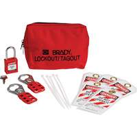 Lockout Tagout Kit with Nylon Safety Padlock in Pouch, Electrical Kit, 14 Components SHB334 | Johnston Equipment