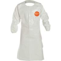Disposable Sleeved Apron, Tychem<sup>®</sup> 4000, White, 44" L SHC368 | Johnston Equipment
