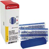 Fabric Blue Detectable Bandages, Rectangular/Square, 1", Fabric Metal Detectable, Sterile SHE879 | Johnston Equipment