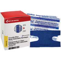 Knuckle Blue Detectable Bandages, Knuckle, Fabric Metal Detectable, Sterile SHE881 | Johnston Equipment