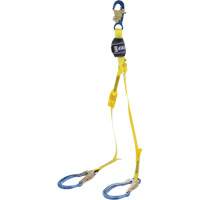 EZ-Stop™ 100% Tie-Off Shock Absorbing Lanyard, 4', Rebar Hook Center, Locking Snap Hook Leg Ends, Polyester SHF159 | Johnston Equipment