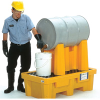 Ultra-Drum Rack 1-Drum Containment System with Drain, 52" L x 29" W x 49.5" H, 750 US gal. Capacity SHF397 | Johnston Equipment